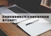 区块链存储有哪些公司[区块链存储机制到底是什么样的?]