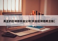 真正的区块链农业公司[农业区块链概念股]